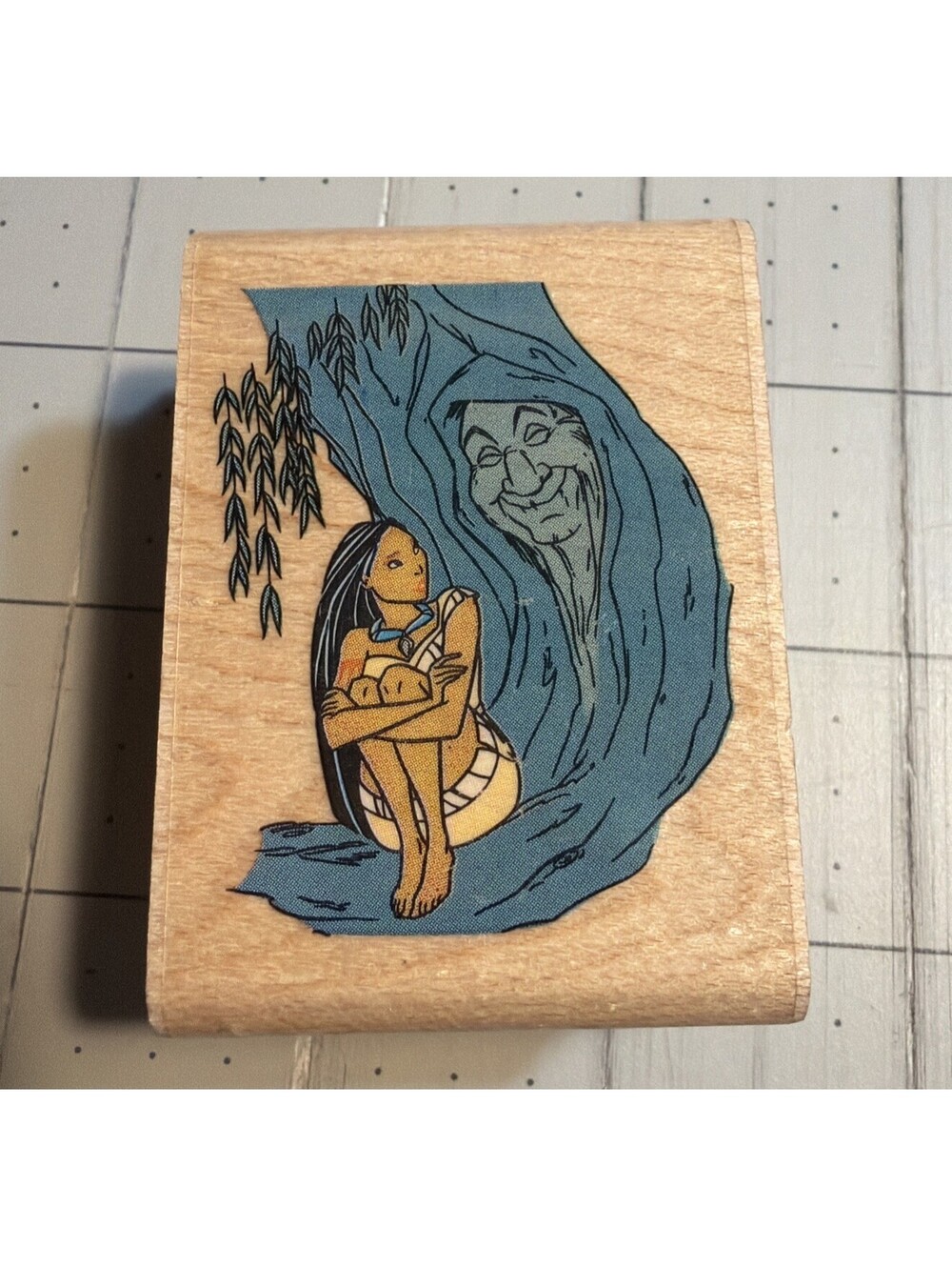 DISNEY POCAHONTAS HEART TO HEART TREE RUBBER STAMP STAMPEDE